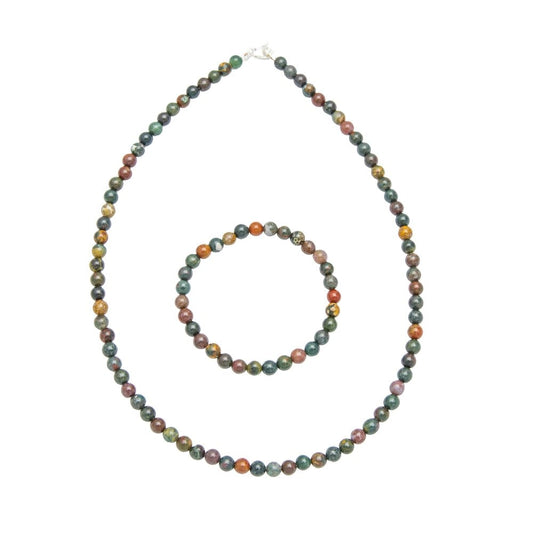 Parure in diaspro sanguigno – Perle sferiche da 6 mm