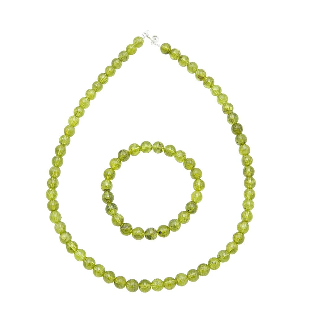 Parure in olivina – Perle sferiche da 8 mm