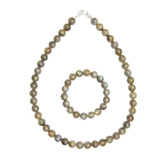 Parure in spettrolite – Perle sferiche da 10 mm