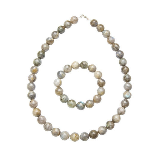 Parure in spettrolite – Perle sferiche da 12 mm