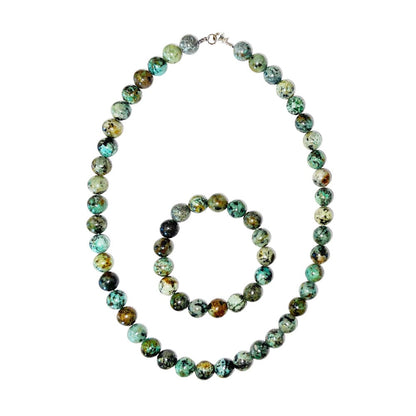 Parure in turchese d'Africa – Perle sferiche da 10 mm