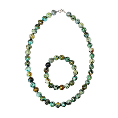 Parure in turchese d'Africa – Perle sferiche da 10 mm