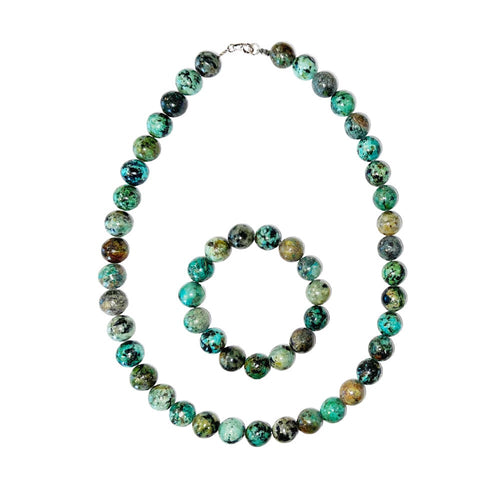 Parure in turchese d'Africa – Perle sferiche da 12 mm