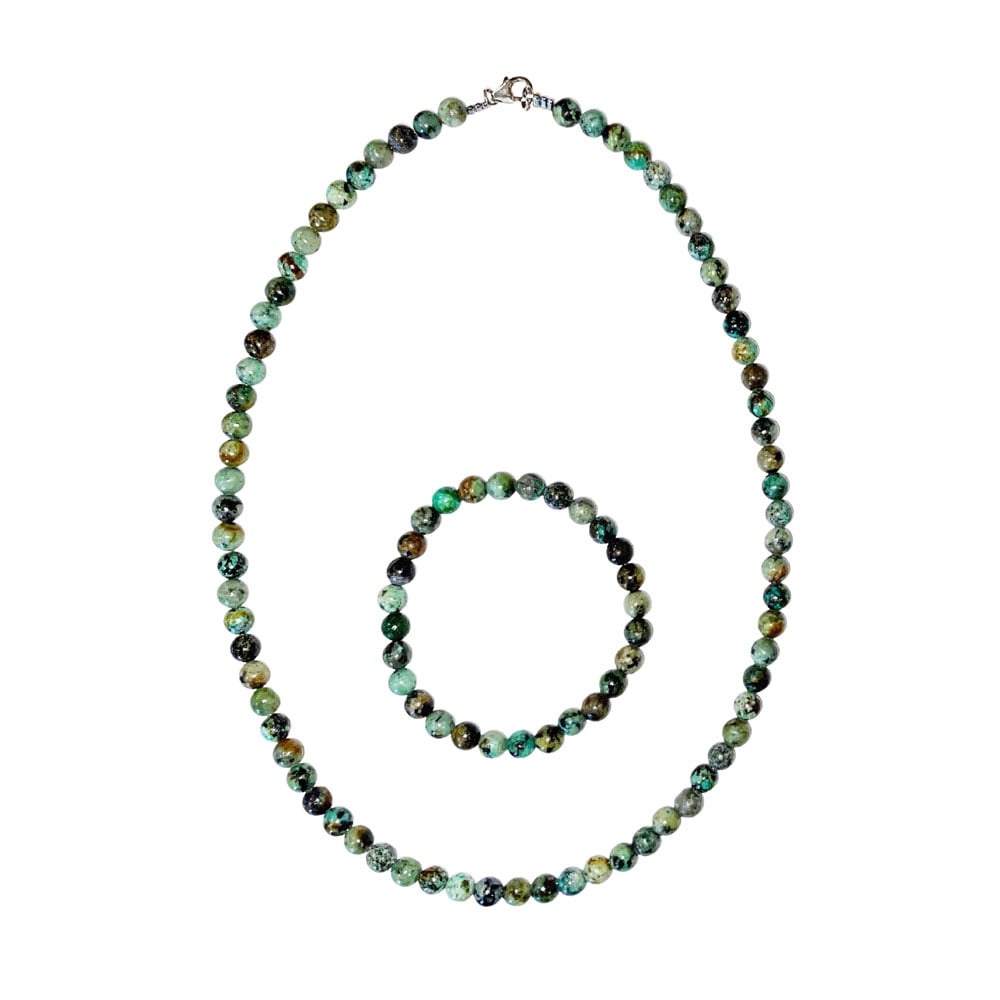Parure in turchese d'Africa – Perle sferiche da 6 mm