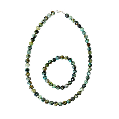 Parure in turchese d'Africa – Perle sferiche da 8 mm