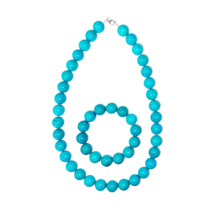 Parure in turchese stabilizzata – Perle sferiche da 14 mm