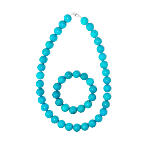 Parure in turchese stabilizzata – Perle sferiche da 14 mm