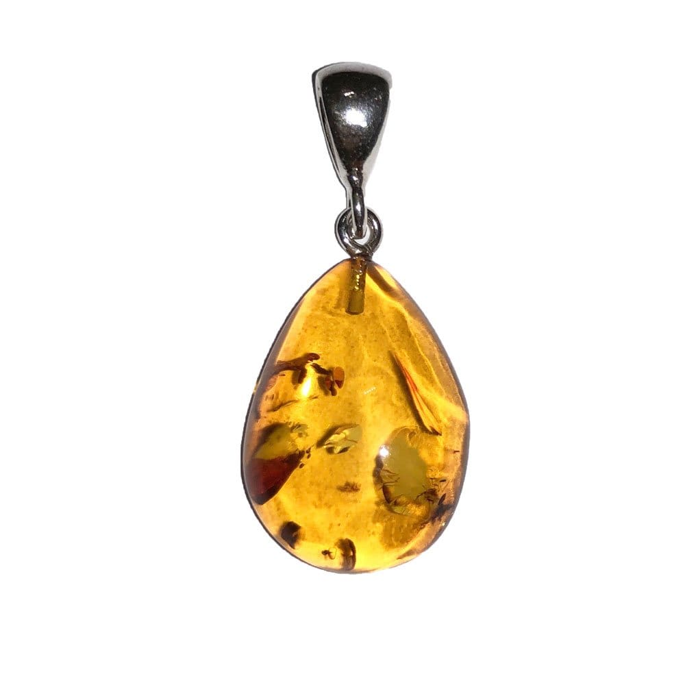 Ciondolo in ambra – Goccia Argento 925