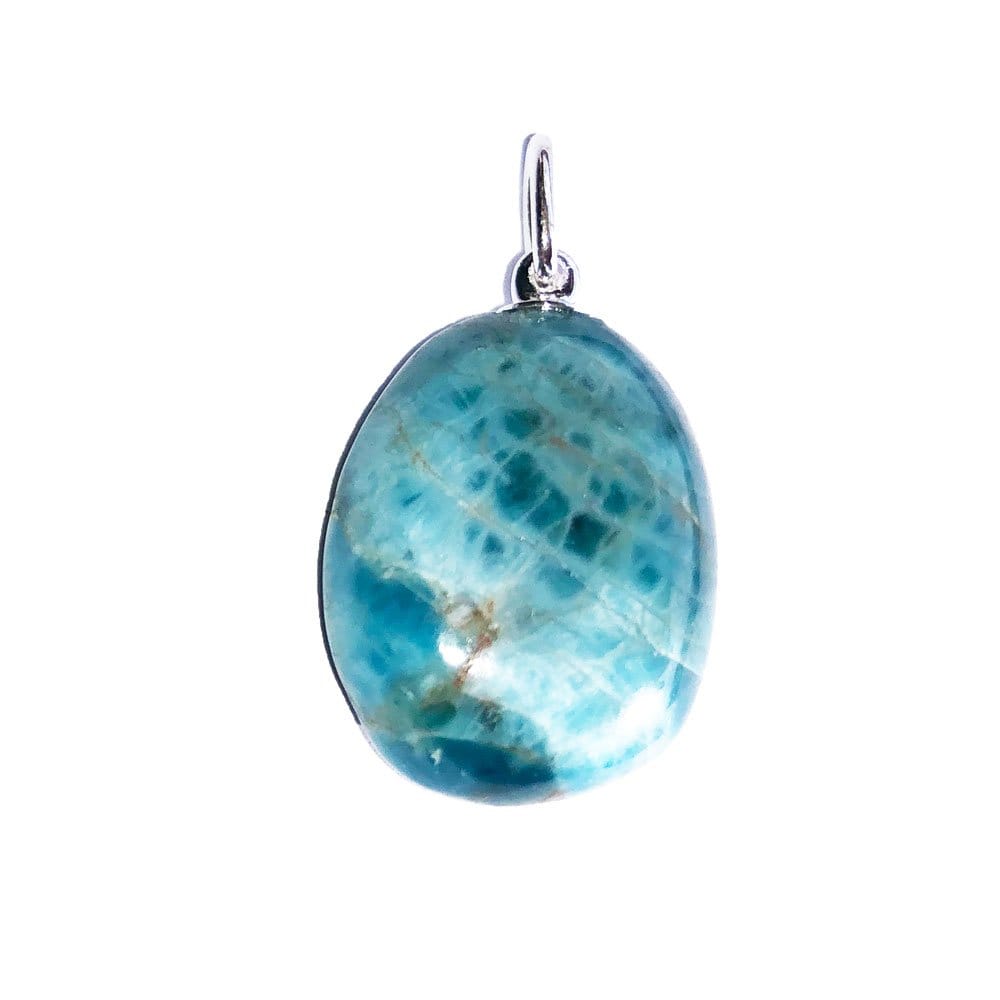 Ciondolo in apatite blu – Pietra burattata