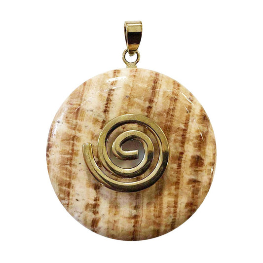 Ciondolo in aragonite marrone – Pi cinese 40 mm