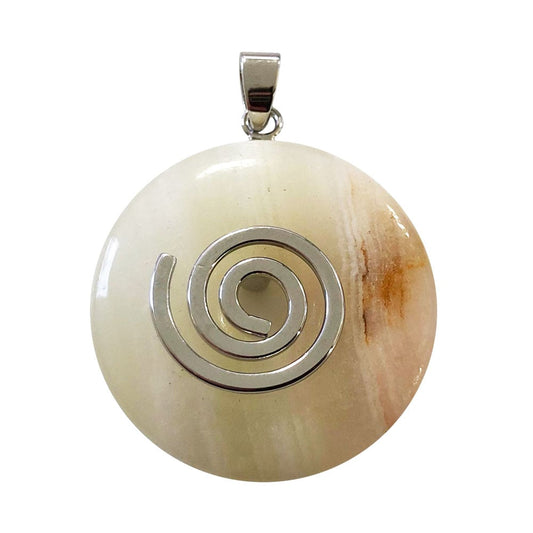 Ciondolo in aragonite verde – Pi cinese 30 mm