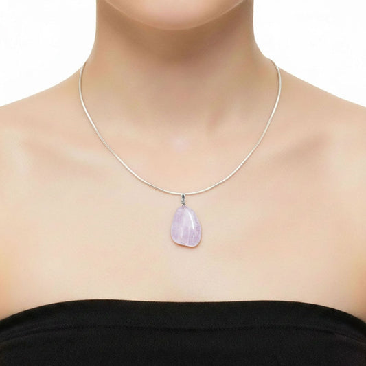 Ciondolo in kunzite – Kunzite Pietra burattata