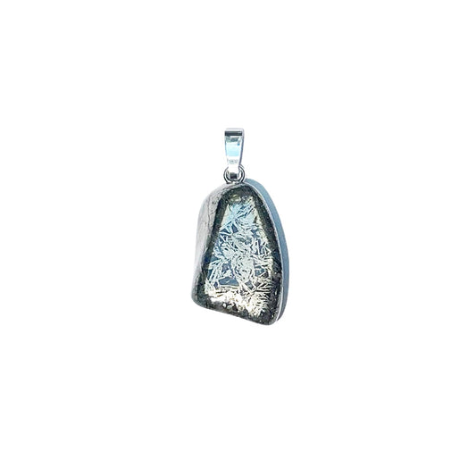 Ciondolo in pirite – Pyrite plume Pietra burattata