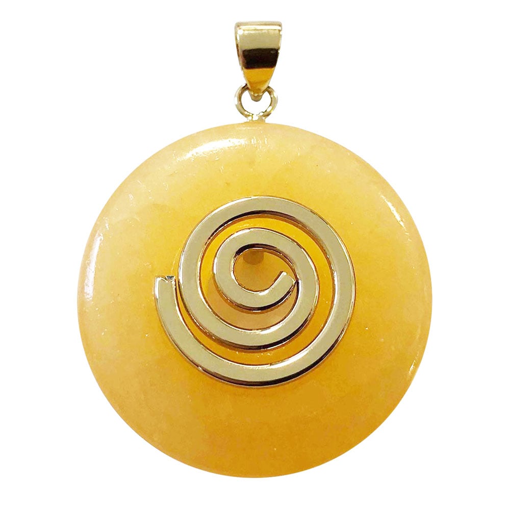 Ciondolo in calcite arancione – Pi cinese 30 mm