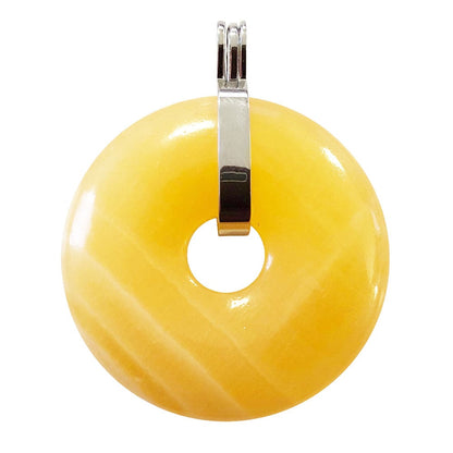 Ciondolo in calcite arancione – Pi cinese 40 mm