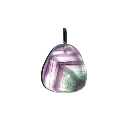 Ciondolo in fluorite multicolore – Pietra burattata