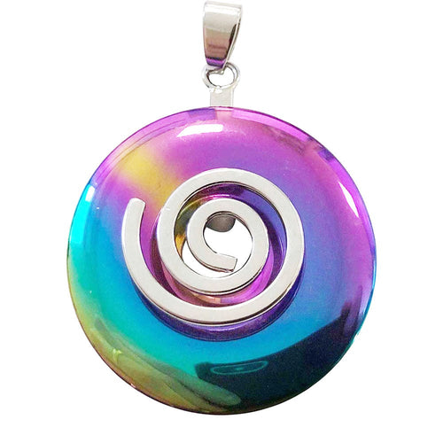 Ciondolo in ematite arcobaleno – Pi cinese 30 mm