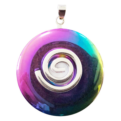 Ciondolo in ematite arcobaleno – Pi cinese 40 mm
