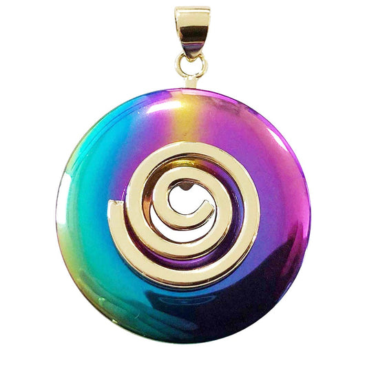 Ciondolo in ematite arcobaleno – Pi cinese 30 mm