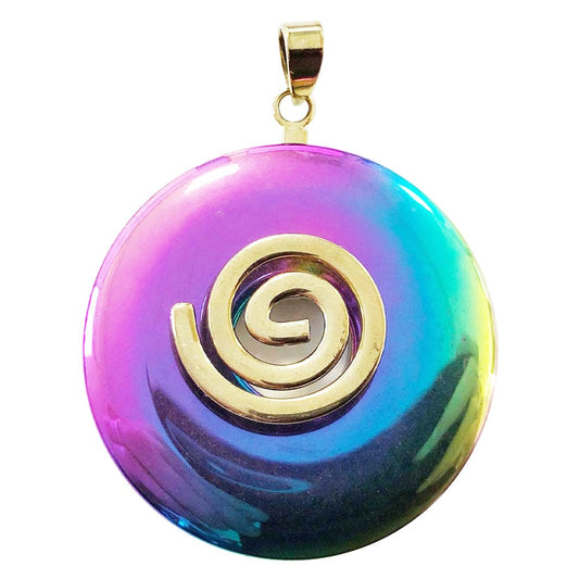 Ciondolo in ematite arcobaleno – Pi cinese 40 mm