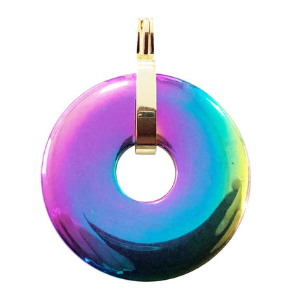 Ciondolo in ematite arcobaleno – Pi cinese 40 mm