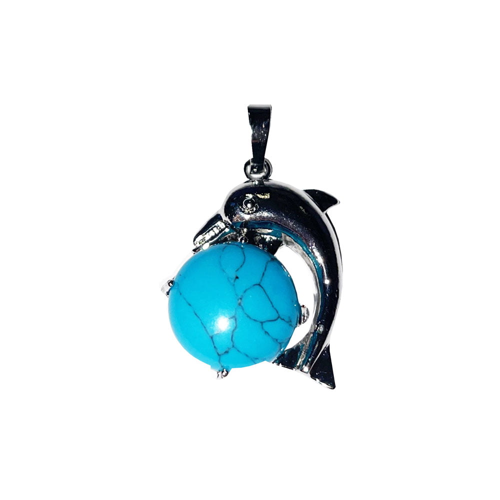 Ciondolo in Howlite Blu – Delfino