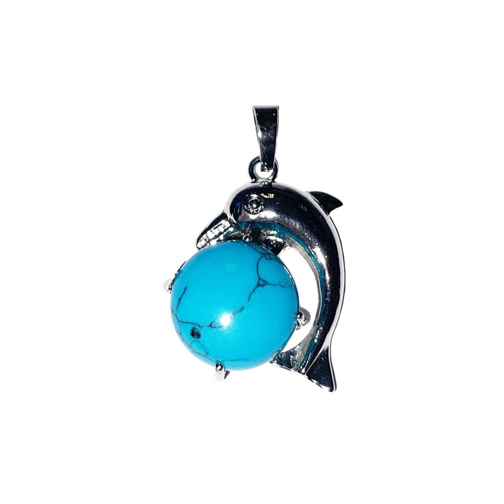 Ciondolo in Howlite Blu – Delfino