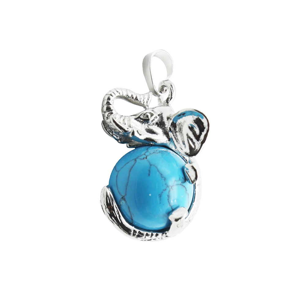 Ciondolo Howlite Blu – Elefante
