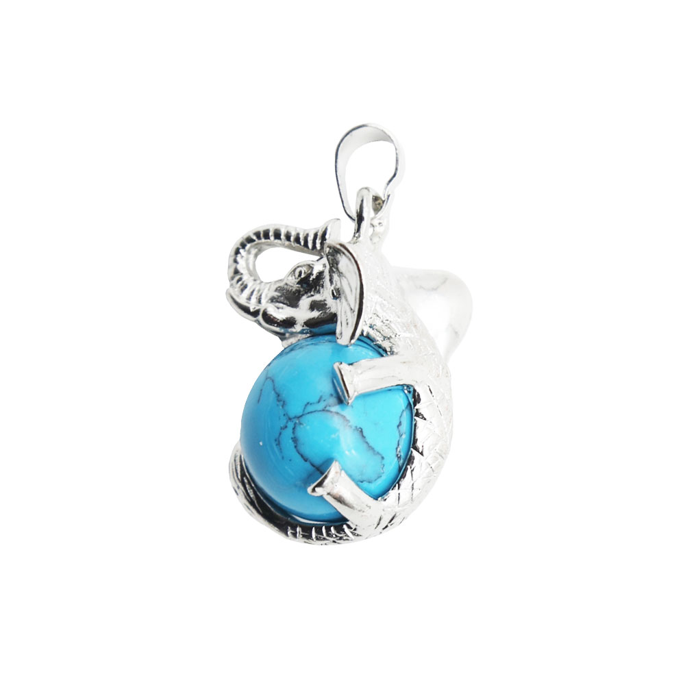 Ciondolo Howlite Blu – Elefante