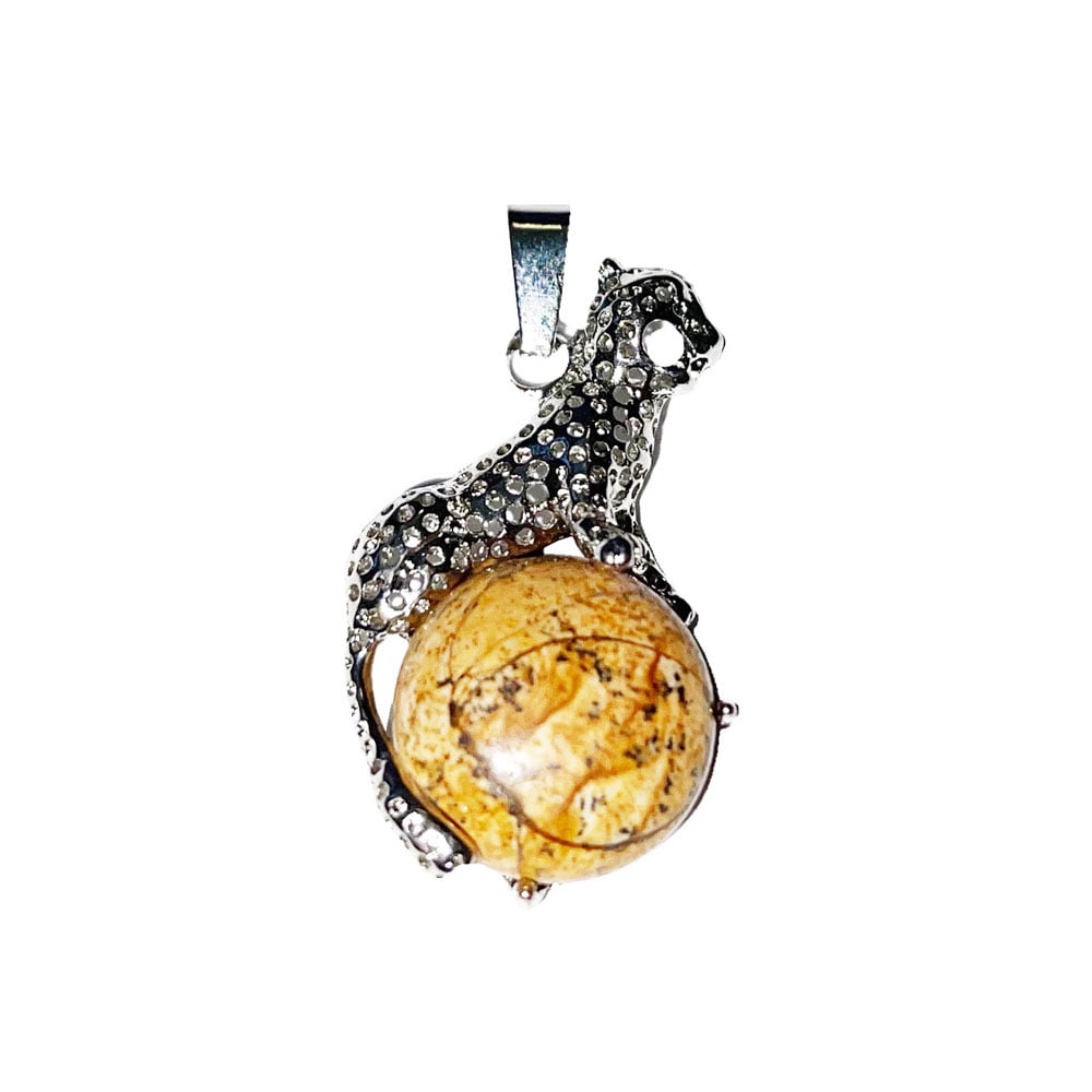 Pendente in diaspro paesaggistico – Leopardo