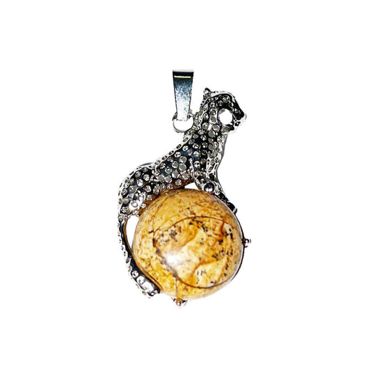 Pendente in diaspro paesaggistico – Leopardo