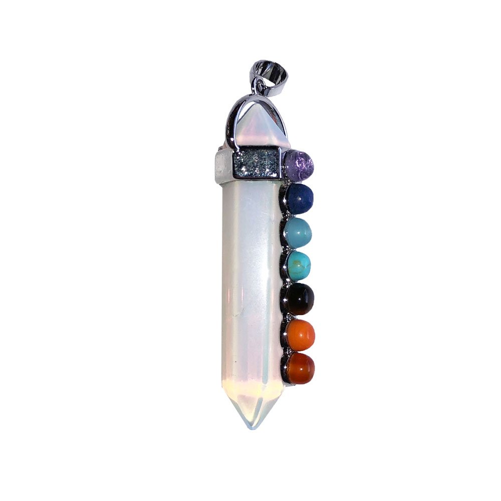 Ciondolo 7 chakra Opale sintetico – Punta lunga