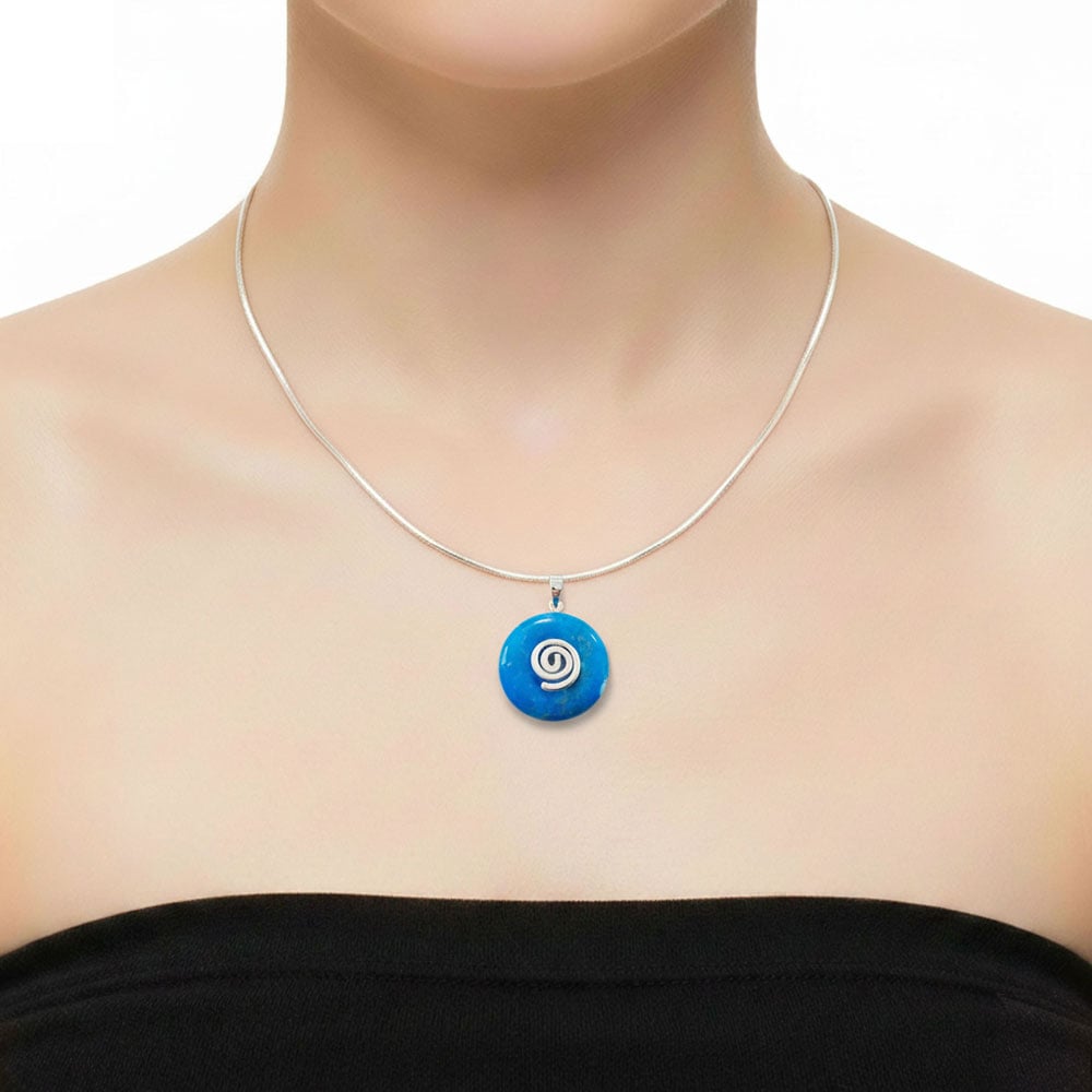 Ciondolo in howlite blu – Pi cinese 20 mm