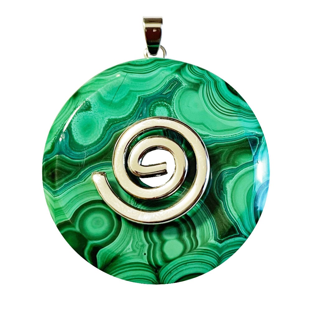 Ciondolo in malachite – Pi cinese 40 mm