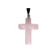 Ciondolo in quarzo rosa – Croce