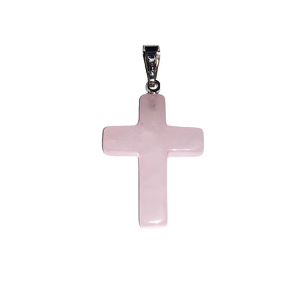 Ciondolo in quarzo rosa – Croce
