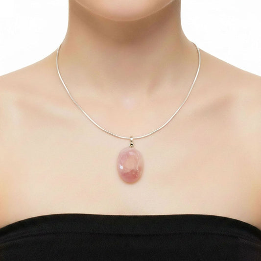 Ciondolo in quarzo rosa – Pietra burattata