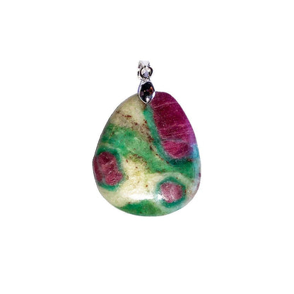 Ciondolo in rubino su fuchsite – Pietra piatta