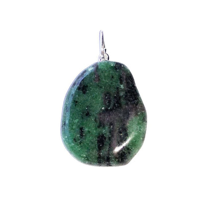 Ciondolo rubino su zoisite – Pietra burattata