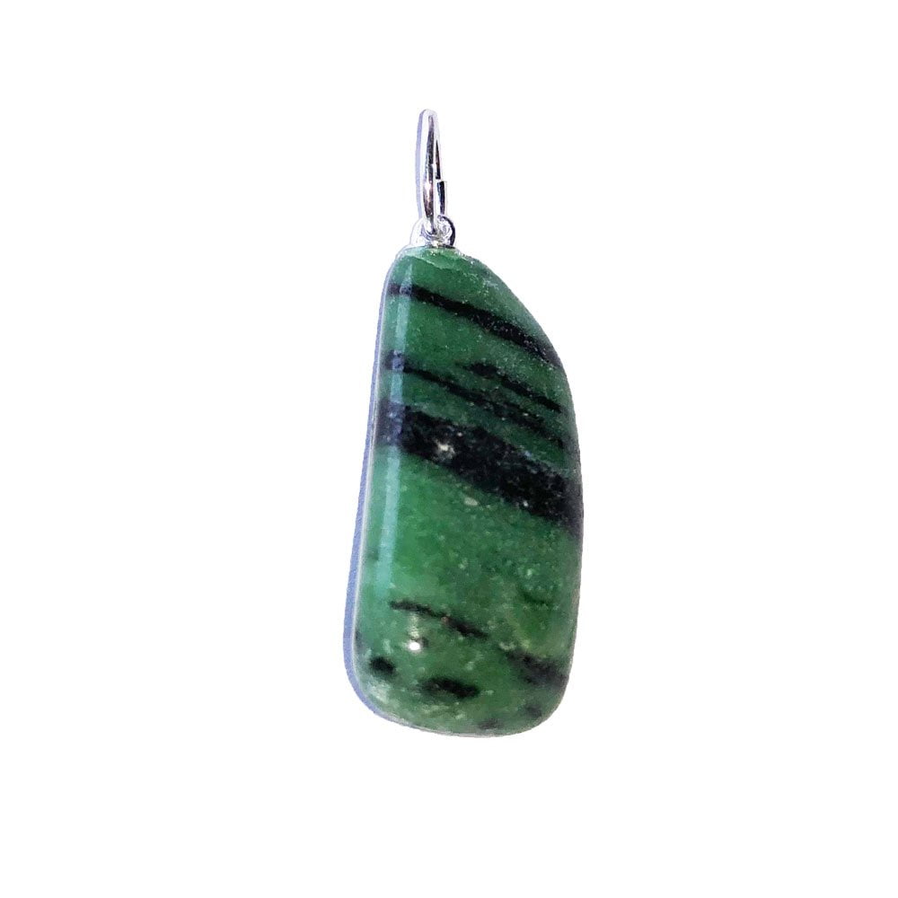 Ciondolo rubino su zoisite – Pietra burattata