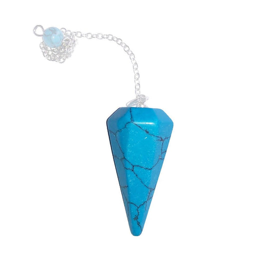 Pendolo in howlite blu – Esagonale