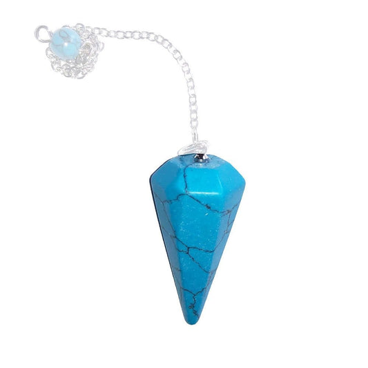 Pendolo in howlite blu – Esagonale