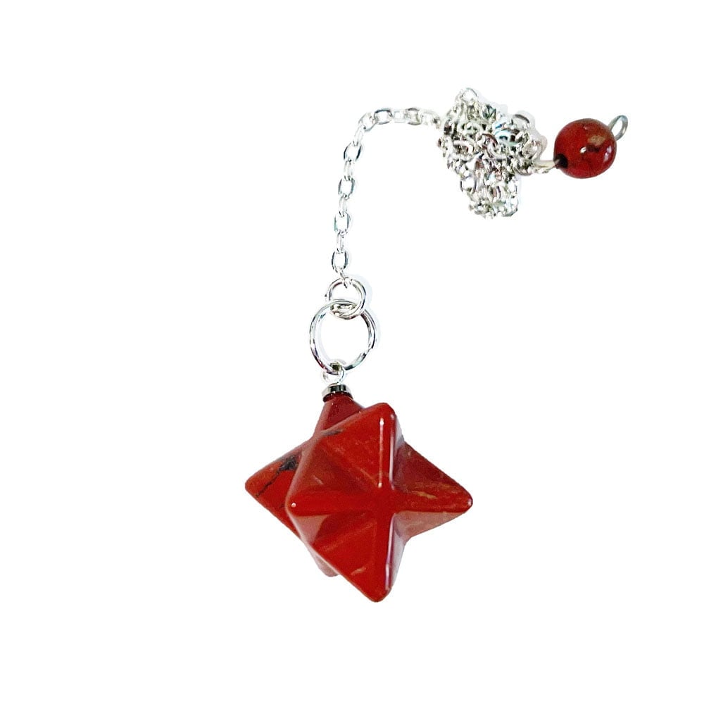 Pendolo in diaspro rosso – Merkaba