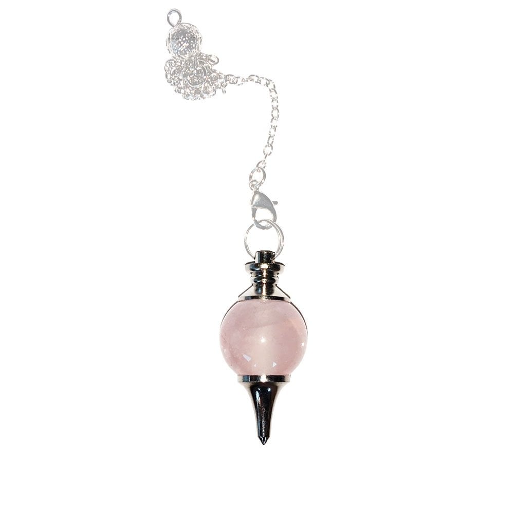 Pendolo in quarzo rosa – Sfera