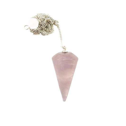 Pendolo in quarzo rosa – Cono
