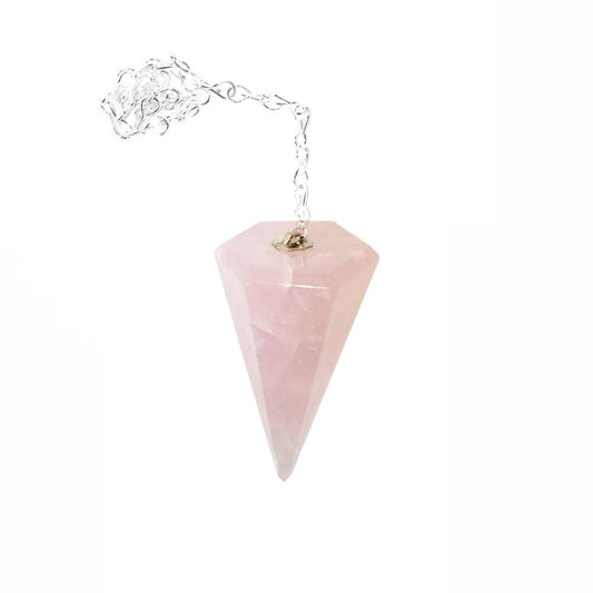 Pendolo in quarzo rosa – Esagonale