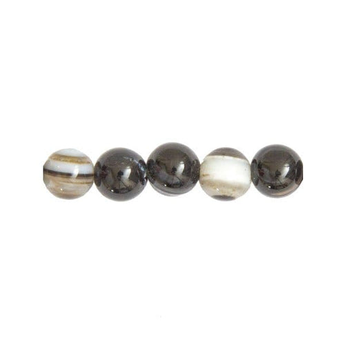 Perla di agata nera zonata – 10 mm