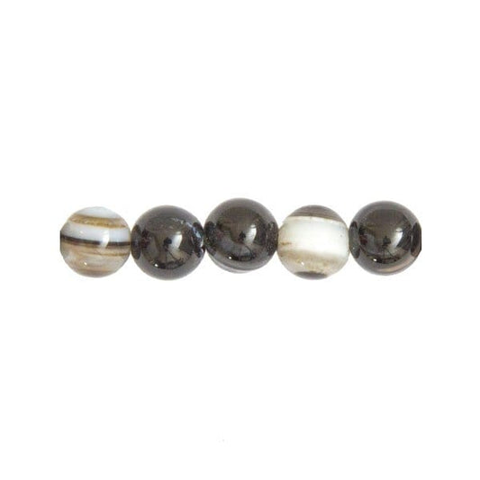 Perla di agata nera zonata – 10 mm