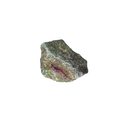 Pietra grezza di rubino su zoisite