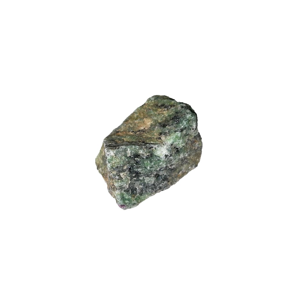 Pietra grezza di rubino su zoisite